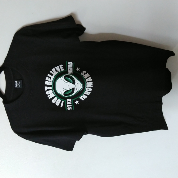 Humans Short Sleeve Crew Neck Black T-Shirt - Picture 3 of 5